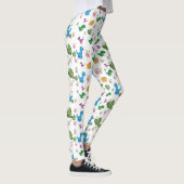 Funny Dinosaur, bladeren Leggings (Rechts)