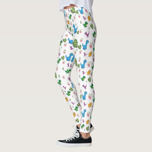 Funny Dinosaur bladeren Leggings (Links)