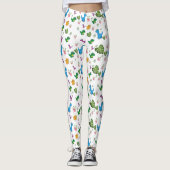 Funny Dinosaur bladeren Leggings (Voorkant)