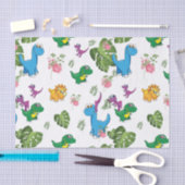 Funny Dinosaur, bladeren Tissuepapier (Craft)