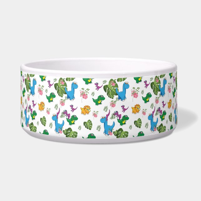 Funny Dinosaur, bladeren Voerbakje (Voorkant)