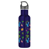 Funny Dinosaur, bladeren Waterfles (Achterkant)