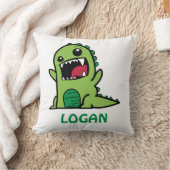 Funny dinosaur cartoon met naam kussen (Deken)