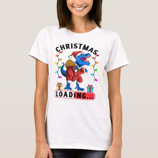 Funny Dinosaur Christmas T Rex Cadeaus Vakantie T-shirt (Voorkant)
