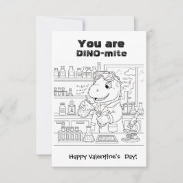 funny Dinosaur Coloring Maze Classroom Valentine  Bedankkaart
