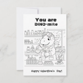 funny Dinosaur Coloring Maze Classroom Valentine  Bedankkaart