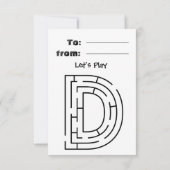 funny Dinosaur Coloring Maze Classroom Valentine  Bedankkaart (Achterkant)