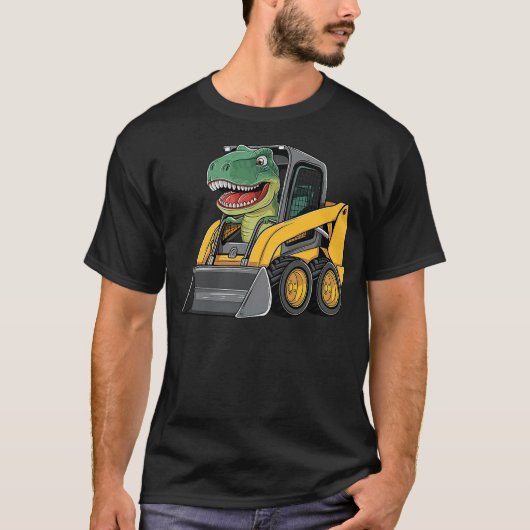 Funny Dinosaur Construction Truck Excavator Kids B T-shirt (Voorkant)
