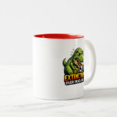Funny Dinosaur Deadline Coffee Mug Tweekleurige Koffiemok (Voorkant rechts)