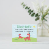 Funny Dinosaur Diaper Raffle Tickets (Staand voorkant)