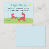 Funny Dinosaur Diaper Raffle Tickets (Voorkant / Achterkant)