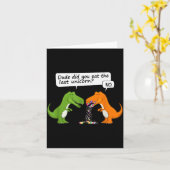Funny Dinosaur Dude Did You Eat The Last Unicorn T Kaart (Gele Bloem)