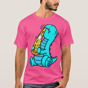 Funny Dinosaur Eating Pizza Fast Food T-Rex Lovers T-shirt