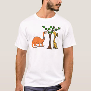 Funny Dinosaur en Giraffe Cartoon T-shirt