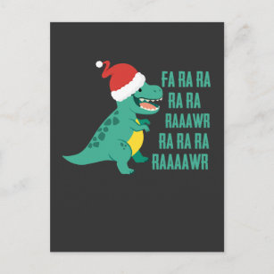 Funny Dinosaur Fa Ra Rawr Kerstmis TRex-mas Briefkaart