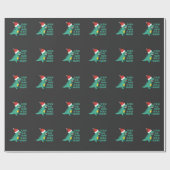 Funny Dinosaur Fa Ra Rawr Kerstmis TRex-mas Cadeaupapier (Vlak)