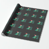 Funny Dinosaur Fa Ra Rawr Kerstmis TRex-mas Cadeaupapier (Uitgerold)
