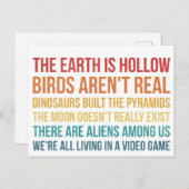 Funny Dinosaur Flat Earth Alien complottheorie Briefkaart (Voorkant / Achterkant)