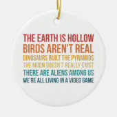 Funny Dinosaur Flat Earth Alien complottheorie Keramisch Ornament (Voorkant)