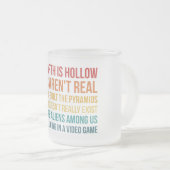 Funny Dinosaur Flat Earth Alien complottheorie Matglas Koffiemok (Voorkant rechts)