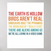 Funny Dinosaur Flat Earth Alien complottheorie Poster (Voorkant)