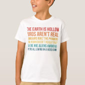 Funny Dinosaur Flat Earth Alien complottheorie T-shirt (Voorkant)