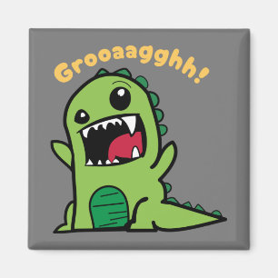 Funny Dinosaur Grooaagghh - Funny Little Dinosaur Magneet