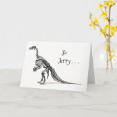 Funny Dinosaur Humor Voeg een naam Verjaardag Groe Kaart (Gele Bloem)