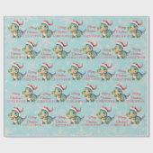 Funny Dinosaur Kerstmis Cadeaupapier (Vlak)