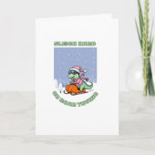 Funny Dinosaur Kerstmis Kaart (Voorkant)