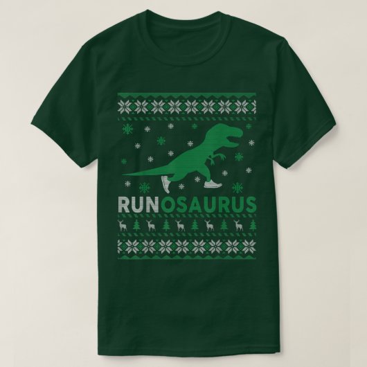 Funny Dinosaur lelijke kerstkeuken voor vrouwen T-shirt (Design voorkant)