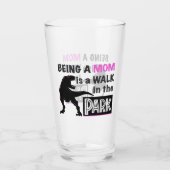 Funny Dinosaur Mam is een Walk in het Park Glas (Achterkant)