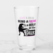 Funny Dinosaur Mam is een Walk in het Park Glas (Voorkant)