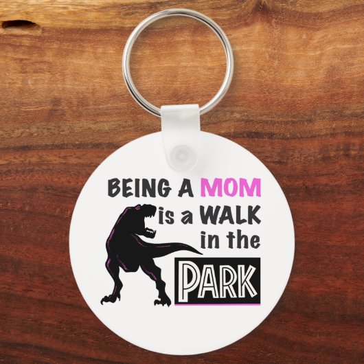 Funny Dinosaur Mam is een Walk in het Park Sleutelhanger (Achterkant)