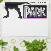 Funny Dinosaur Mam is een Walk in het Park Theedoek (Gevouwen)