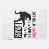 Funny Dinosaur Mam is een Walk in het Park Theedoek (Horizontaal)