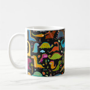Funny dinosaur naadloos patroon koffiemok