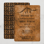 Funny Dinosaur Old Birthday Party Invitation Kaart (Voorkant / Achterkant)