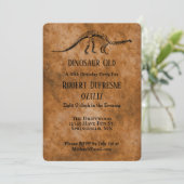 Funny Dinosaur Old Birthday Party Invitation Kaart (Staand voorkant)