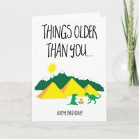 Funny Dinosaur Old Over the Hill Birthday Kaart