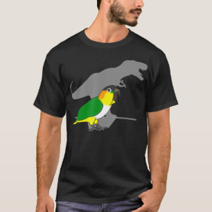 Funny Dinosaur Parrot Birb memes Black met kop T-shirt