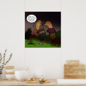Funny Dinosaur Philosophy Als er geen God is... Poster (Keuken)