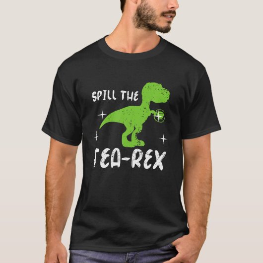 Funny Dinosaur Pun morst de Tea-Rex Tyrannosaurus T-shirt (Voorkant)