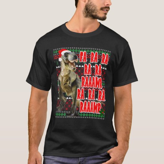 Funny Dinosaur Rex Ugly Christmas Sweaters (Voorkant)