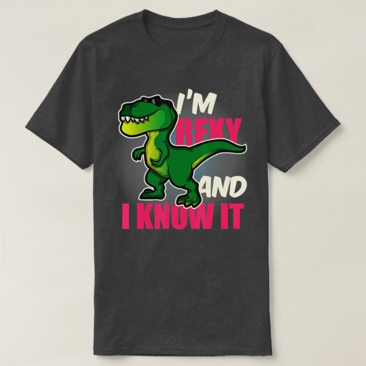Funny Dinosaur Rex voor kinderen, jongeren en volw T-shirt (Design voorkant)