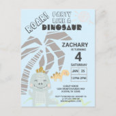 Funny Dinosaur Roar Kids Birthday Party Invitation Uitnodiging Briefkaart (Voorkant)