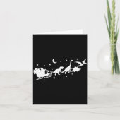 Funny Dinosaur Santa Sleigh Xmas Pajamas For Famil Kaart (Voorkant)