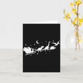 Funny Dinosaur Santa Sleigh Xmas Pajamas For Famil Kaart (Gele Bloem)