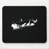 Funny Dinosaur Santa Sleigh Xmas Pajamas For Famil Muismat (Voorkant)