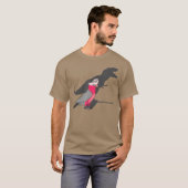Funny Dinosaur shadow Tre rosebreasted Galah T-shirt (Voorkant volledig)